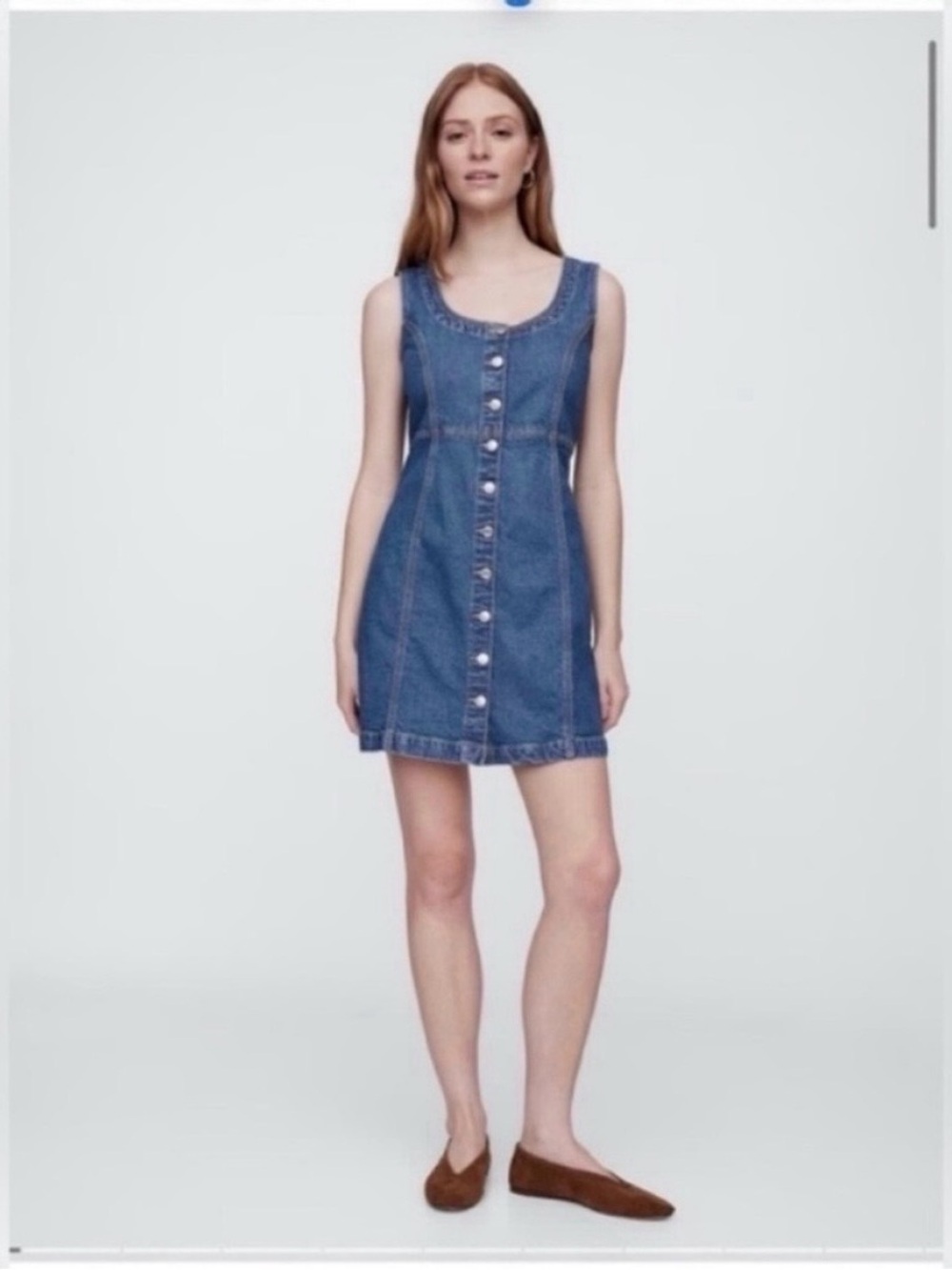 💙 NWT! GAP Blue Denim Button-Front Dress - Size Medium